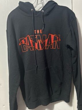 Batman Black Hoodie with Red Logo Text